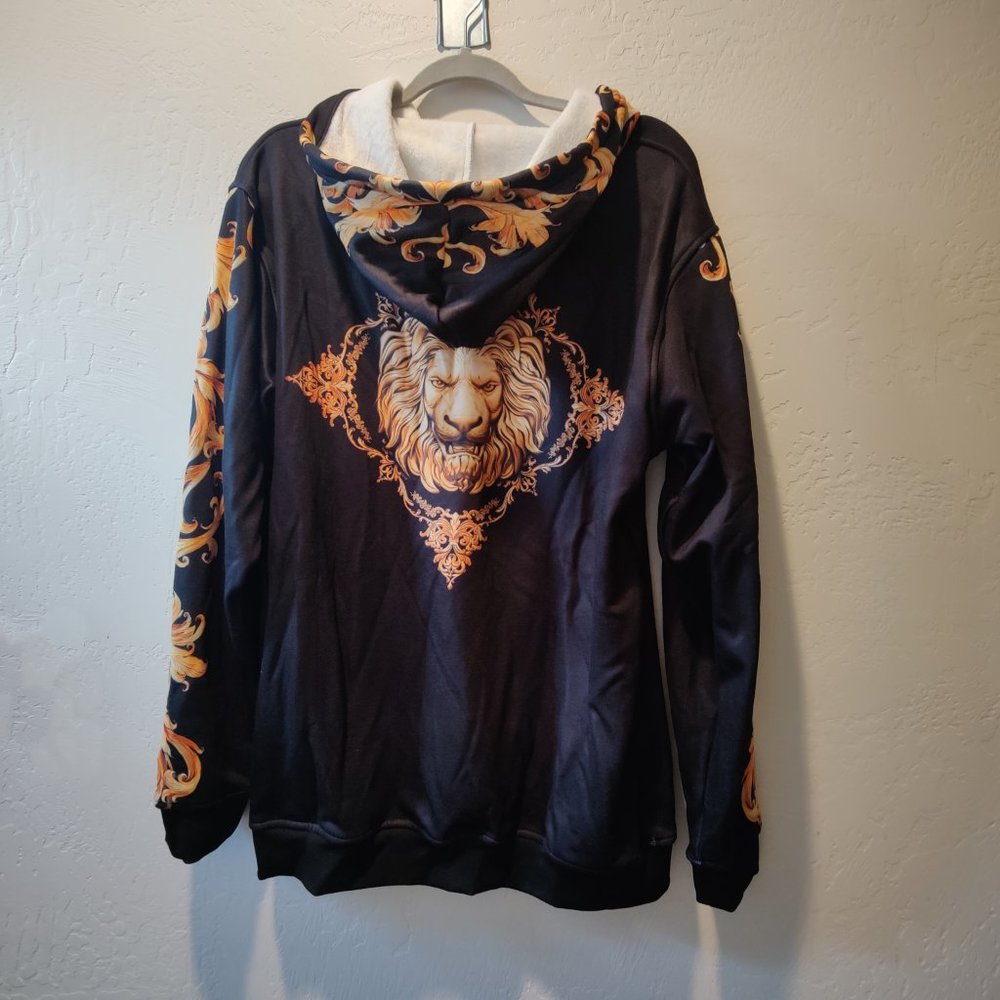 Gold Lion Head Bourgeoise Graphic Insulated sweatshirt Size L